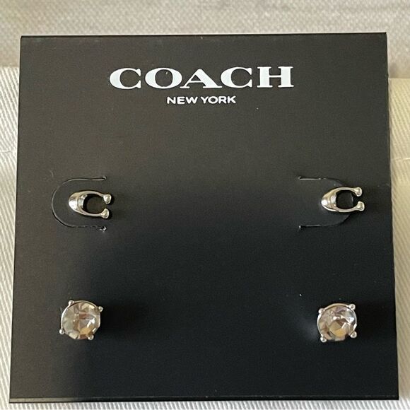 Coach Signature C Stud Earrings Set - Picture 3 of 6
